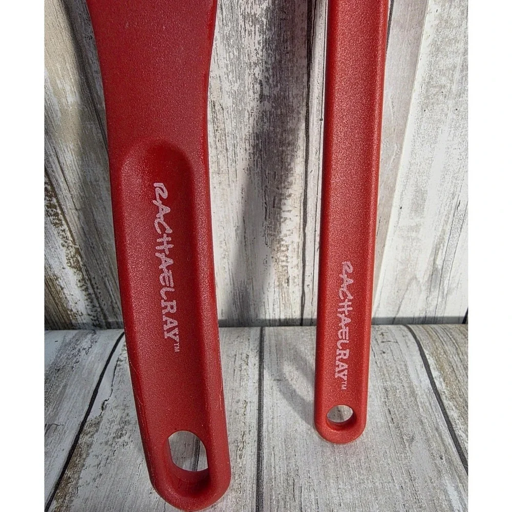 Rachael Ray Red Silicone Turner Spatula Set Kitchen Cooking Utensils